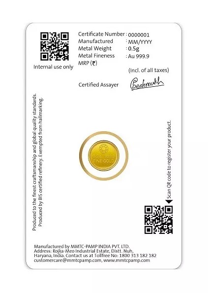 LOTUS (999.9) 0.5 gm Gold Coin