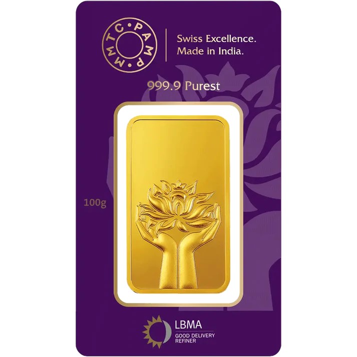 LOTUS (999.9) 100gm Gold Coin