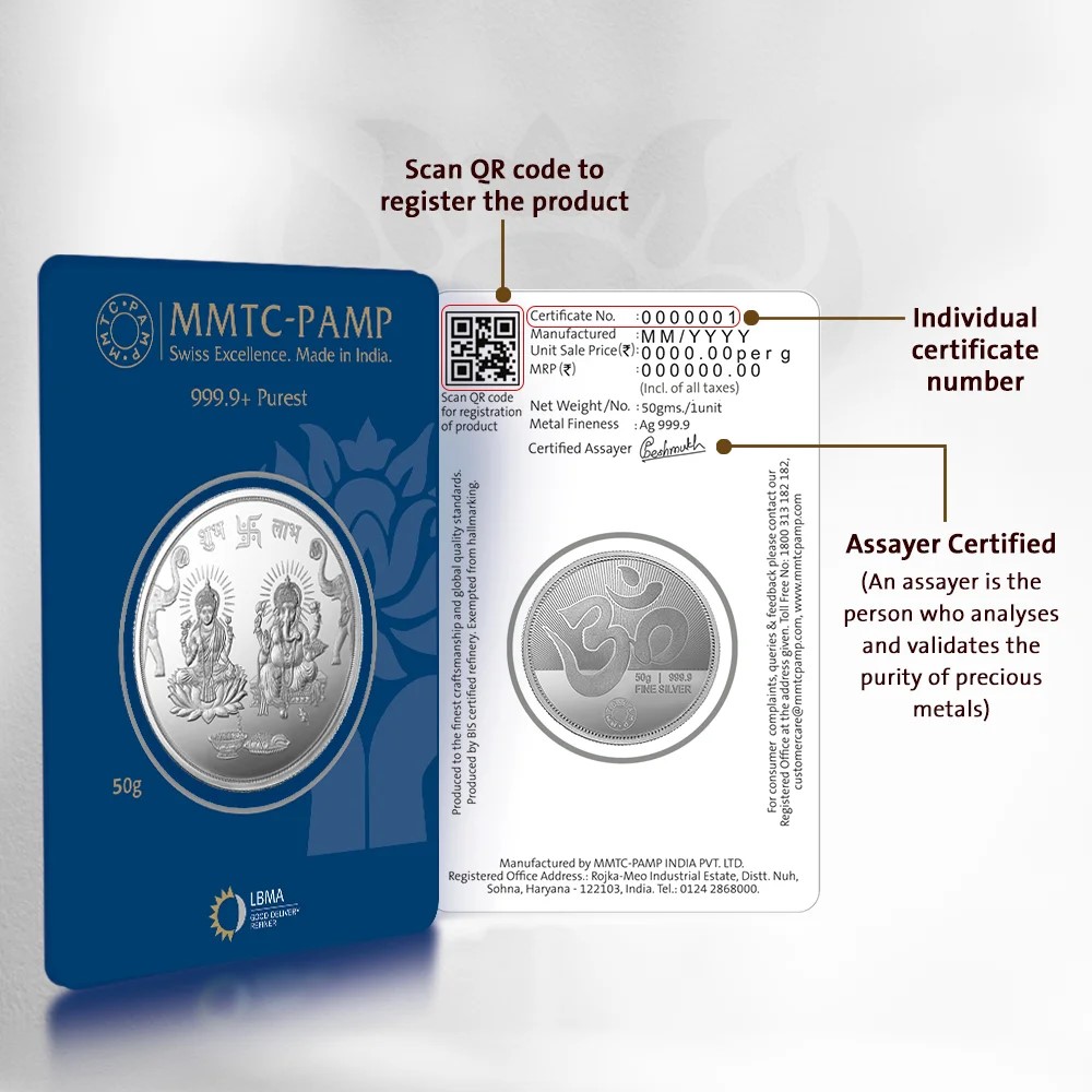 Ganesh Lakshmi (999.9) 50gm Silver Coin
