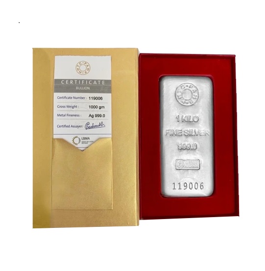 MMTC-PAMP Silver Casted Bar (999.9) 1kg