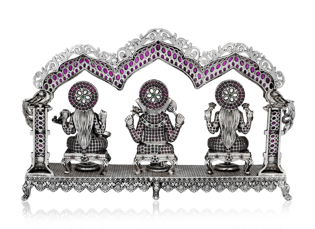 Laxmi Saraswati Ganesh Stone Idol