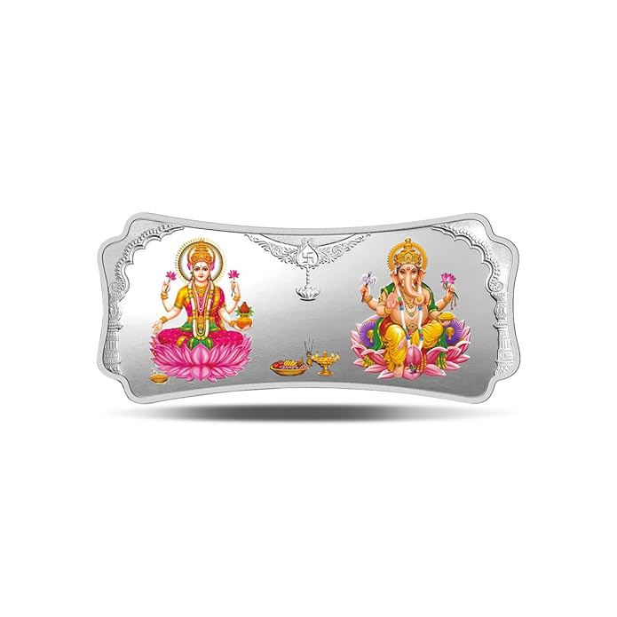 MMTC-PAMP Laxmi Ganesha (999.9) 100gm Color Silver Coin