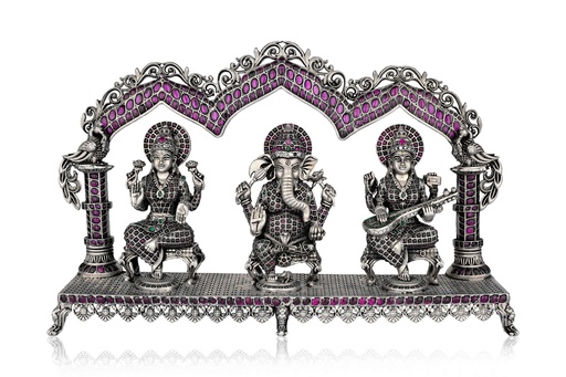 Laxmi Saraswati Ganesh Stone Idol